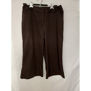 Worthington Stretch Women's Capri Pants Wide Leg Brown Size 12